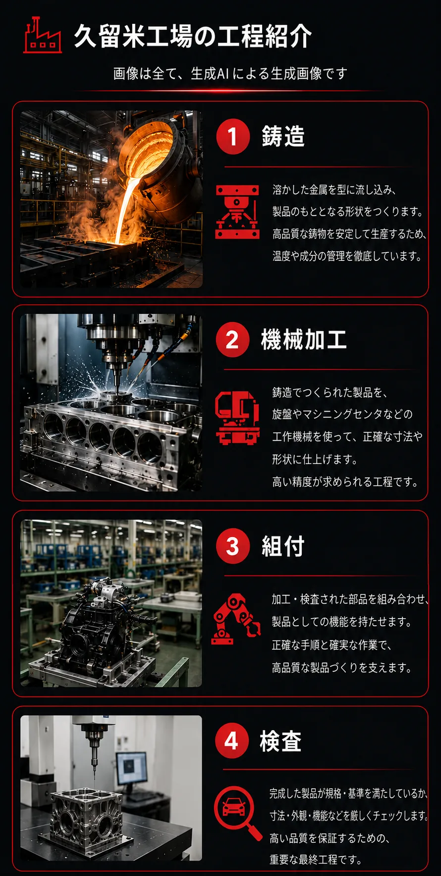 工程ごとの仕事内容(久留米工場)