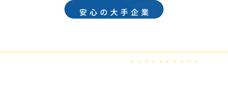 安心の大手企業東証一部グループ企業従業員2万人以上
