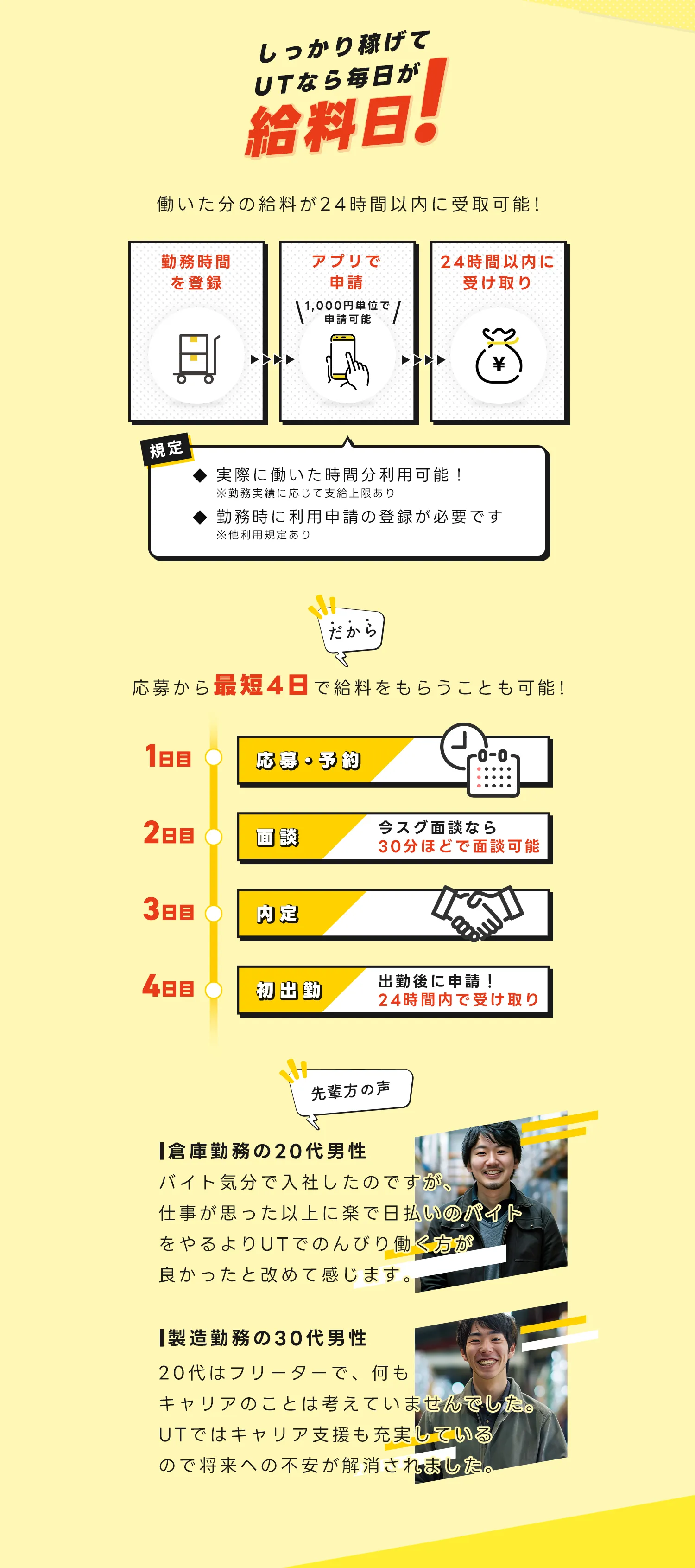 しっかり稼げてUTなら毎日が給料日！