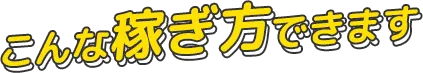 こんな稼ぎ方できます