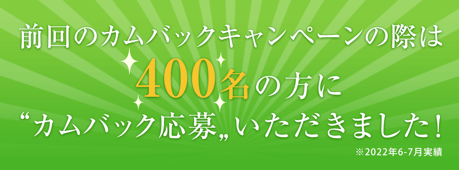 カムバックキャンペーン